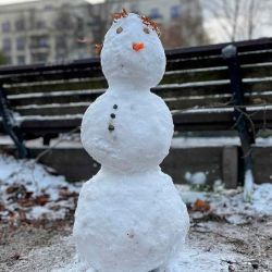 Un muñeco de nieve en el distrito berlinés de Kreuzberg después de la primera nevada de la temporada en la capital alemana. Foto de David GANNON / AFP  | Foto:AFP