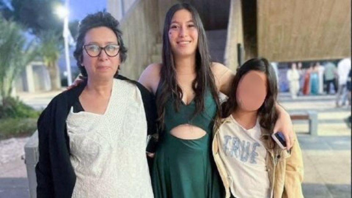 Karina Engel, 51, with her two daughters, Mika, 18, and Yuba, 11.