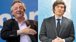 Javier Milei y Nestor Kirchner