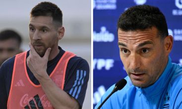 Messi y Lionel Scaloni