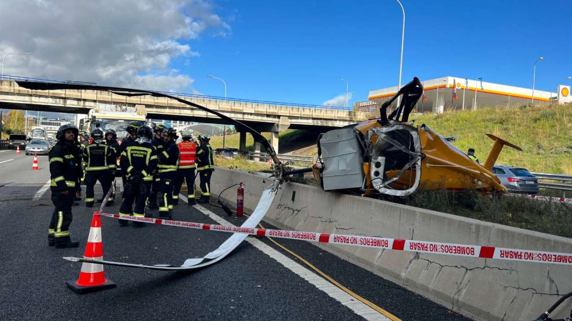 Madrid : un hélicoptère s’est écrasé sur une autoroute bondée de voitures