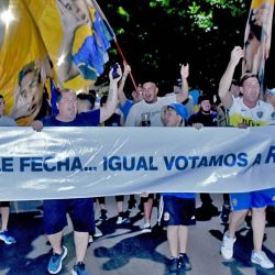 Boca Juniors supporters protest after club elections were suspended in the week.