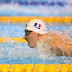 El francés Maxime Grousset compite durante la semifinal masculina de 100 m mariposa del Campeonato Europeo de Natación de piscina corta en Otopeni, Bucarest. Foto de Daniel MIHAILESCU / AFP | Foto:AFP