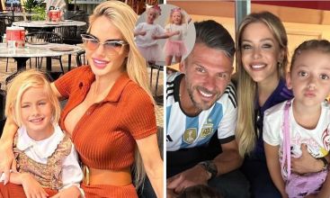 Evangelina Anderson con Martín y Emma Demichelis y Luciana Salazar con Matilda Salazar