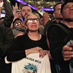 Militantes mileistas en el Movistar Arena | Foto:Bloomberg