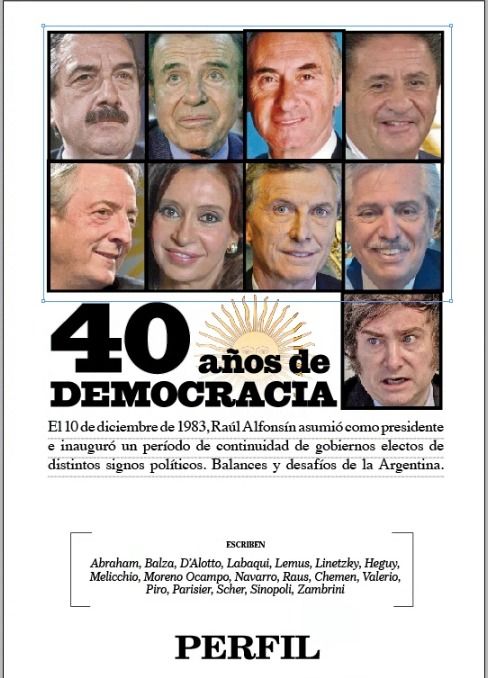 Suplemento sobre los 40 años de democracia de Perfil 