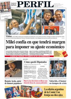 La tapa del Diario PERFIL del sábado 9 de diciembre de 2023