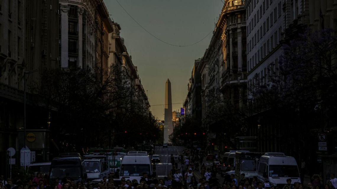 The Obelisk in downtown Buenos Aires.