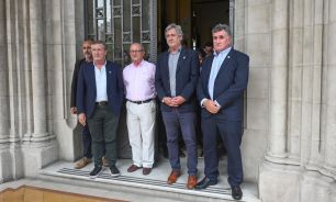 Dirigentes de la Mesa de Enlace tras la reunión con el Gobierno.