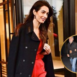 Boyfriend blazer: la prenda que Amal Clooney adaptó a su look de fiesta 