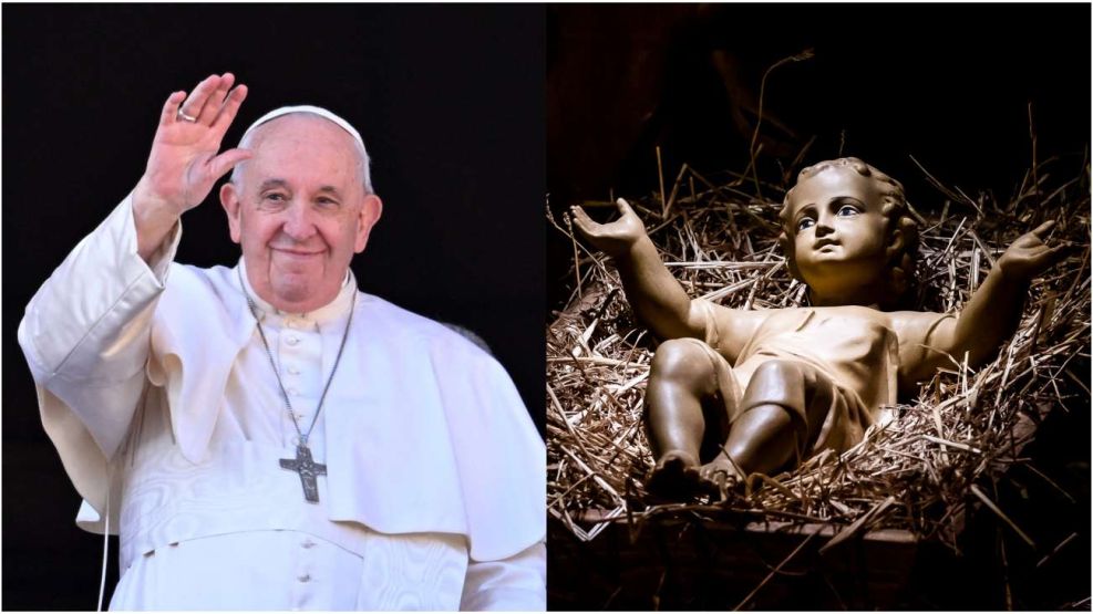 Papa Francisco y el niño Jesús 