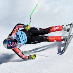 James Crawford Canadá se desliza por la pista después de un accidente durante la carrera de descenso masculino en la Copa del Mundo de esquí alpino FIS en Wengen, Suiza. Foto de Marco BERTORELLO / AFP  | Foto:AFP