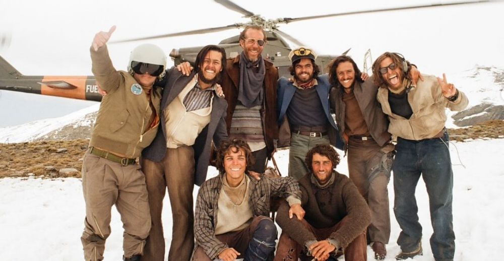 'La sociedad de la nieve': foto del álbum de filmación de los actores.