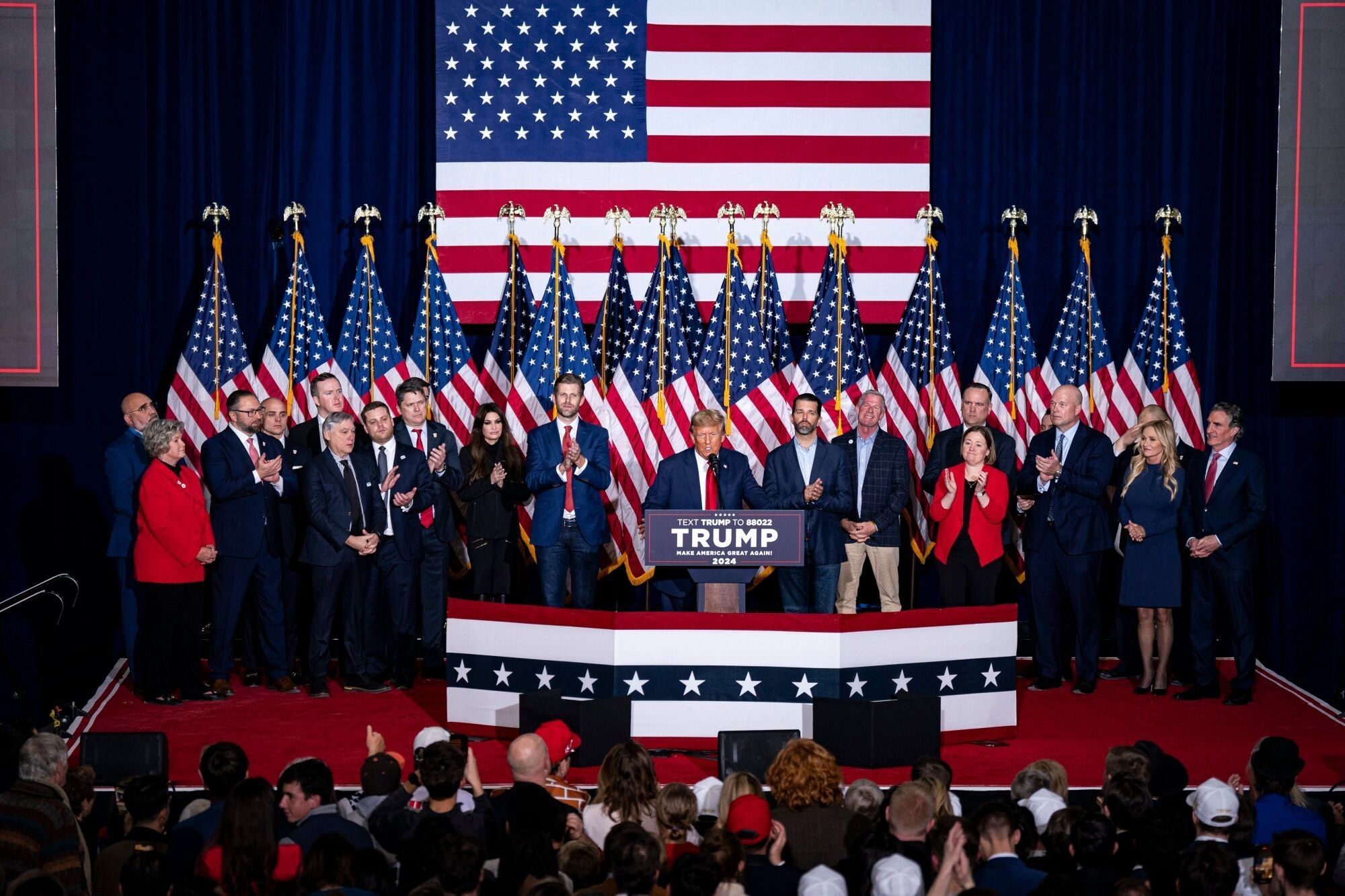 Trump Campaign Holds Caucus Night Watch Party