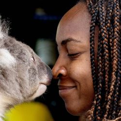 Esta fotografía publicada por Tennis Australia muestra a la estadounidense Coco Gauff posando para fotografías con un koala durante un evento del tercer día del torneo de tenis Abierto de Australia en Melbourne. | Foto:FIONA HAMILTON / TENNIS AUSTRALIA / AFP