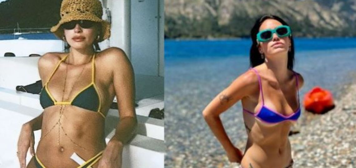 Tendencias 2024: micro bikini bicolor, la tendencia que llevan Lali Espósito y Hailey Bieber