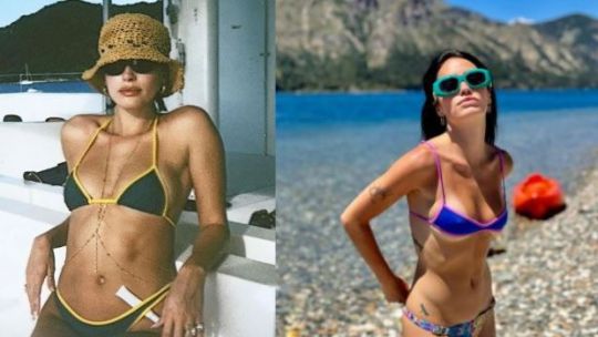 Tendencias 2024: micro bikini bicolor, la tendencia que llevan Lali Espósito y Hailey Bieber