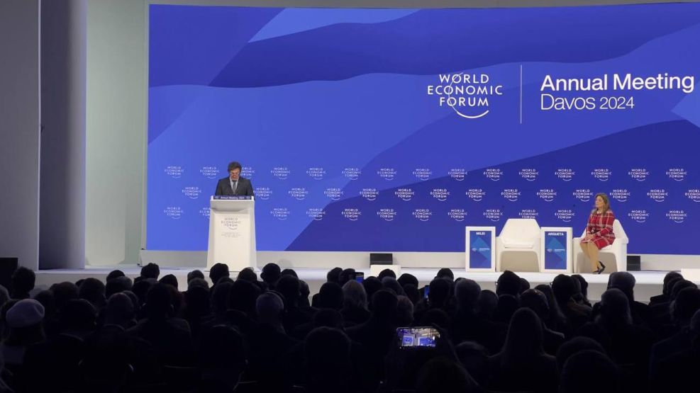 el presidente Javier Milei en el Foro Económico Mundial de Davos