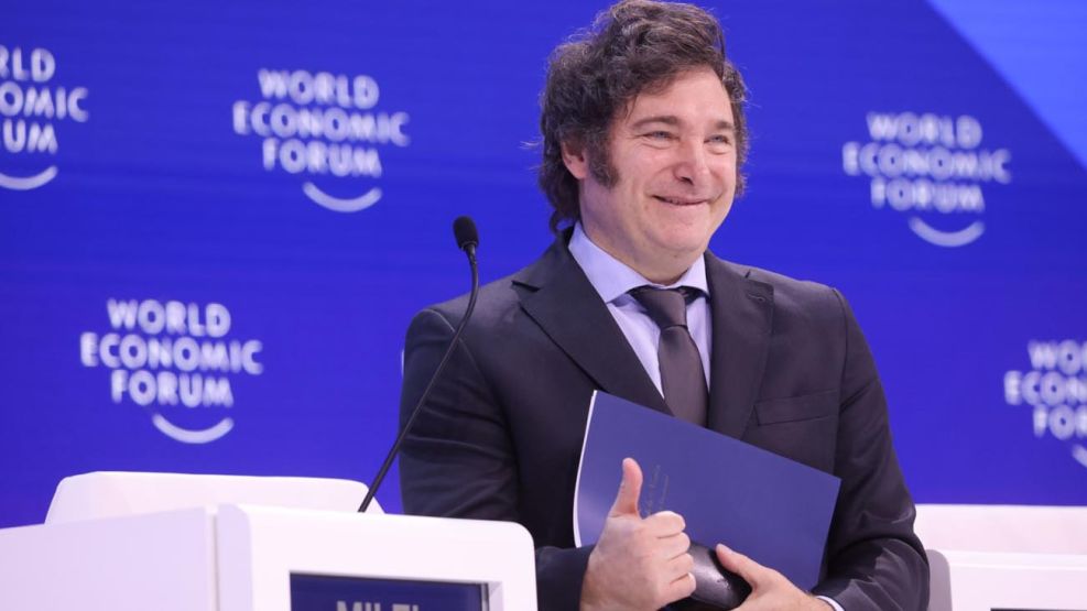 el presidente Javier Milei en el Foro Económico Mundial de Davos