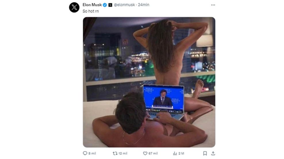 tweet de Musk al que le dio "me gusta" Milei