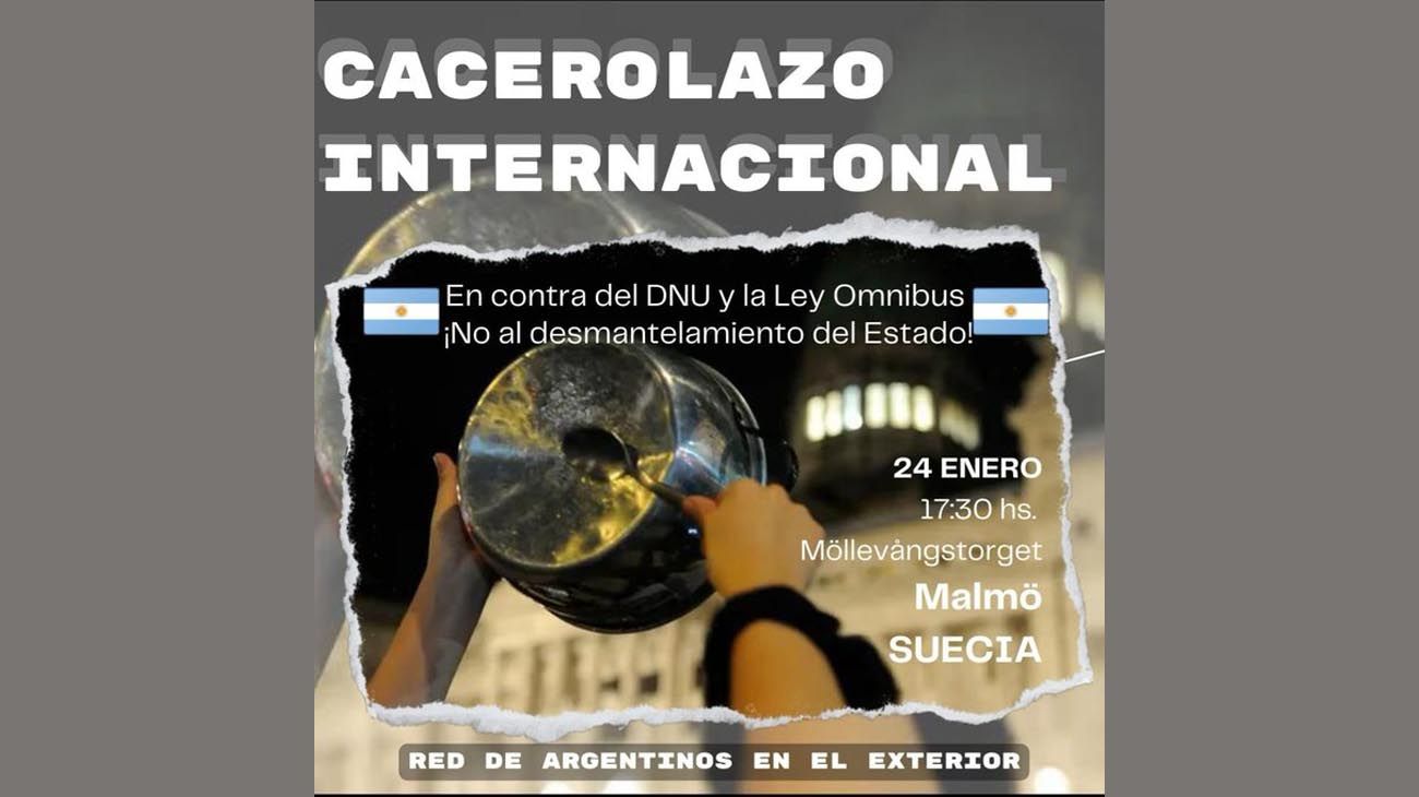 Afiches de los apoyos internacionales al Paro del 24 de enero contra el DNU y ajuste del gobierno de Milei.