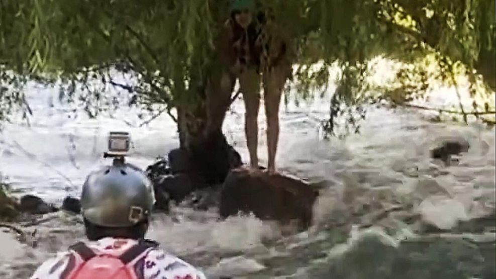 Rescate en el río Atuel de una turista