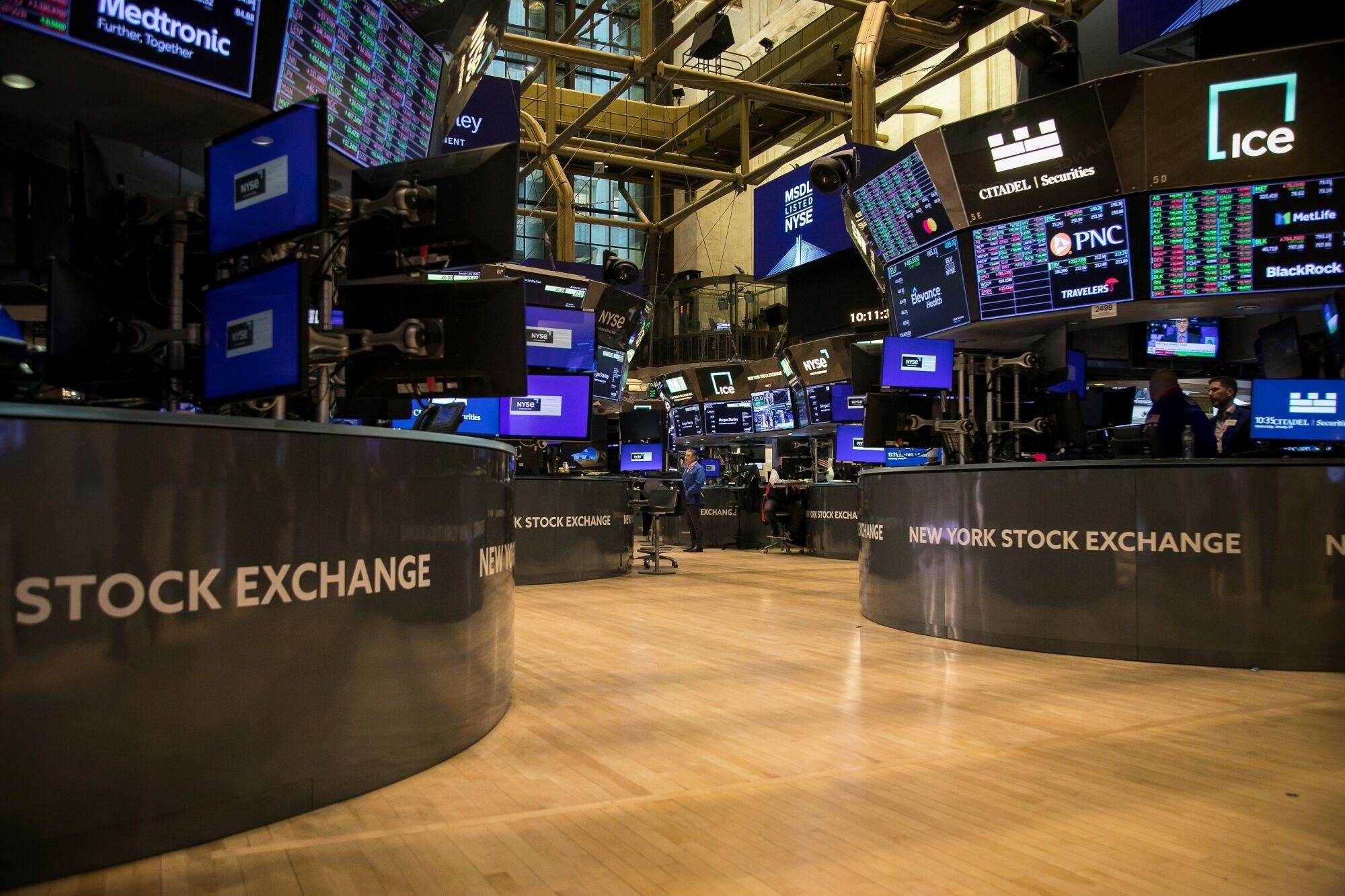 The New York Stock Exchange As US Stocks Rise