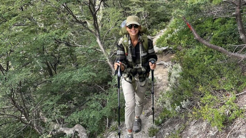 Juliana Awada lució un increíble look para escalar la montaña