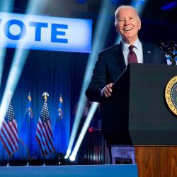 El presidente estadounidense Joe Biden habla durante un mitin de campaña en el Pearson Community Center en Las Vegas, Nevada. Foto de SAUL LOEB / AFP | Foto:AFP