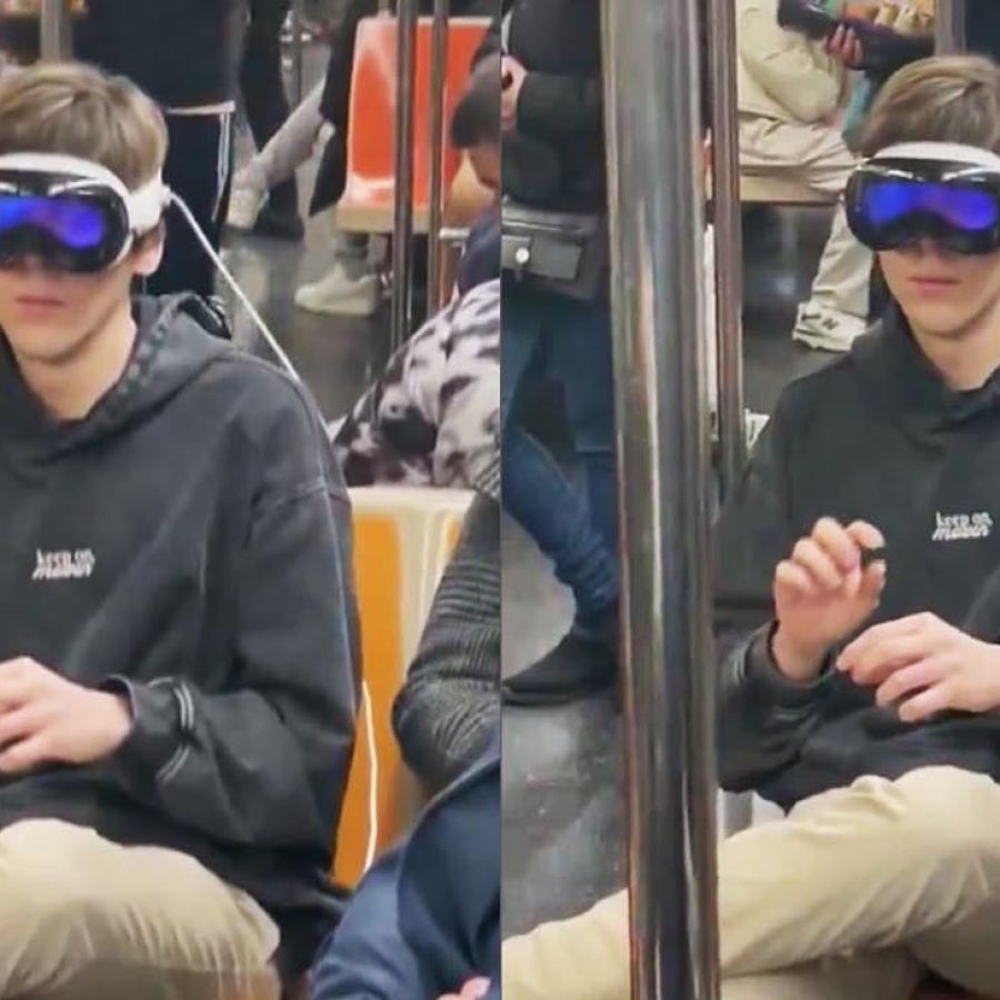 Un influencer utilizó anteojos de realidad aumentada en el subte de