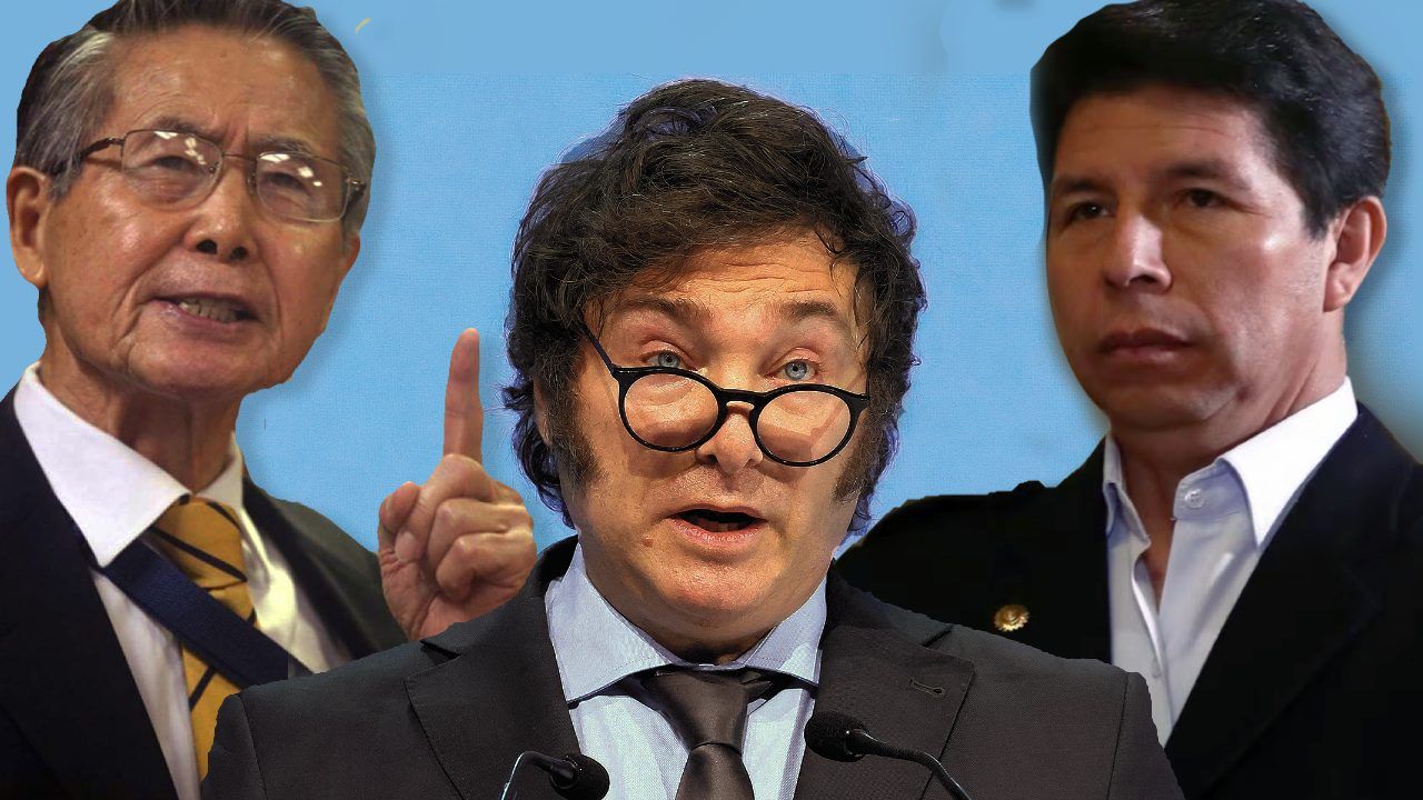 Fujimori, Milei y Castillo | Foto:CEDOC