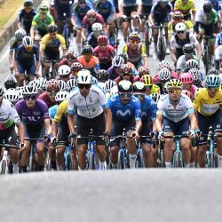 Los ciclistas compiten durante la tercera etapa del Tour Colombia UCI 2024 en Tunja, Colombia. Foto de Luis ACOSTA / AFP | Foto:AFP