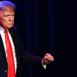 Donald Trump, candidato a la Presidencia 2024. Hace gestos durante una fiesta de vigilancia nocturna del Caucus en Las Vegas, Nevada. Foto de Patrick T. Fallon / AFP | Foto:AFP