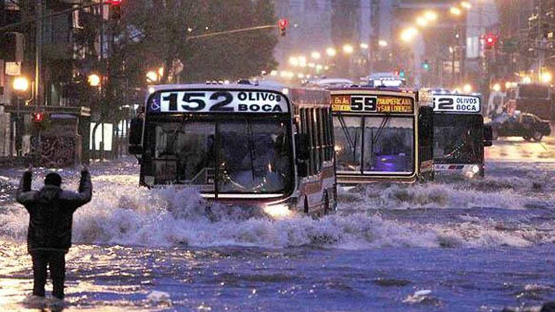 Flooding in Buenos Aires after heavy rains, on February 8, 2024.