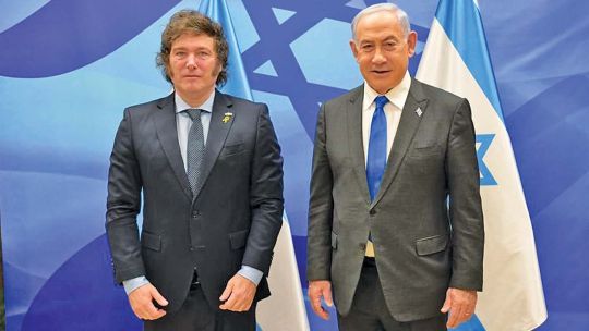 President Javier Milei and Israeli Prime Minister Benjamin Netanyahu.