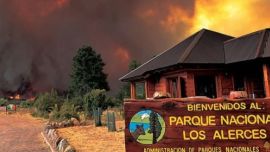 El fuego sigue arrasando con el Parque Nacional Los Alerces.