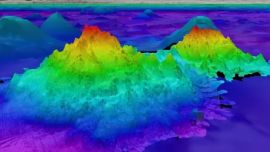Vista área de las montañas descubiertas.