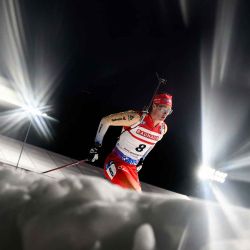 El suizo Niklas Hartweg compite durante la prueba individual del Campeonato Mundial de Biatlón IBU en Nove Mesto, República Checa. Foto de Joe Klamar / AFP | Foto:AFP