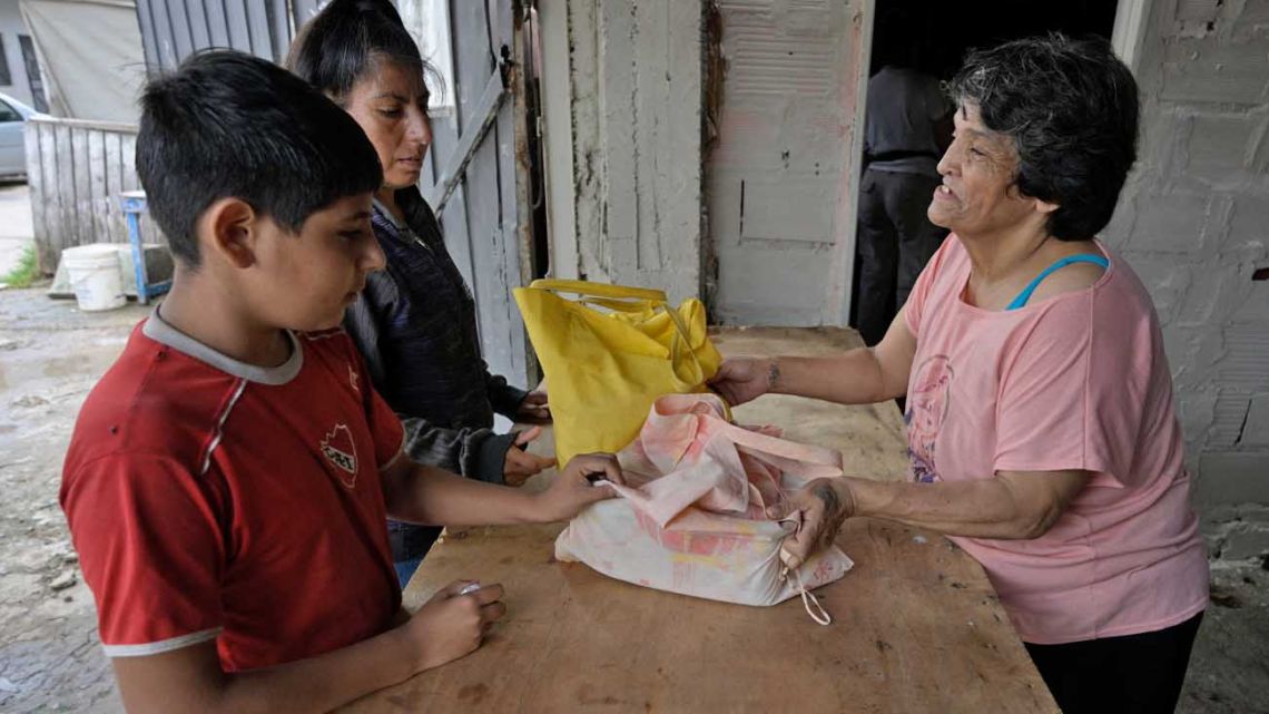 The ‘Las Hormiguitas Viajeras’ soup kitchen in Loma Hermosa, Buenos Aires Province, on February 9, 2024.