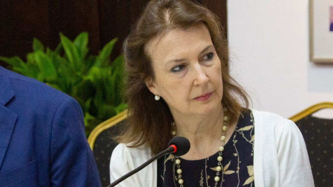 Foreign Minister Diana Mondino listens during a Mercosur meeting in Asunción, Paraguay on January 24.