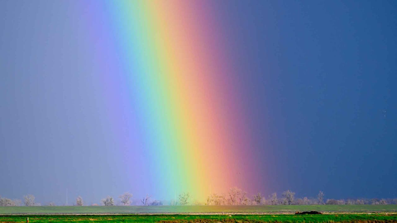 Un brillante arco iris ilumina cielos tormentosos en Robbins, a 35 millas (56 km) al norte de Sacramento, California. Foto de JOSH EDELSON / AFP | Foto:AFP