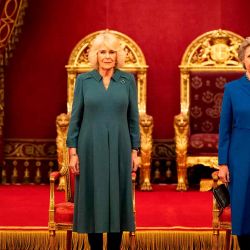 El vicepresidente de la junta directiva de la BBC, la reina Camilla de Gran Bretaña y la duquesa de Gloucester asisten a los premios del aniversario de la reina. Palacio de Buckingham en Londres. Foto por Aaron Chown / AFP | Foto:AFP