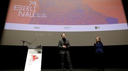 Los directores de la Berlinale Mariette Rissenbeek y Carlo Chatrian durante la presentación del Festival