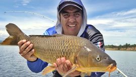 Tras muchas salidas a Los Molinos en busqueda de pejerreyes, esta vez le tocó a las carpas.