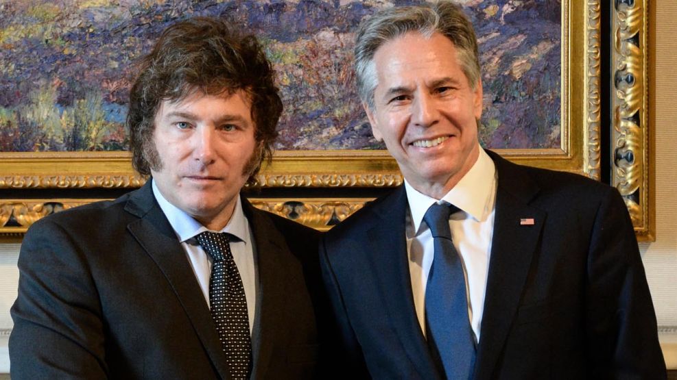 El Presidente Javier Milei recibió en la Casa Rosada al Secretario de Estado de los Estados Unidos de América, Antony Blinken, y su comitiva.
