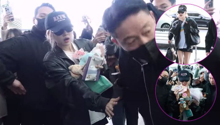 La impactante llegada de Rosé de BLACKPINK al aeropuerto de Corea del Sur en medio de una desesperada multitud