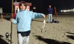 La familia disfrutó de la pesca en Mar del Plata