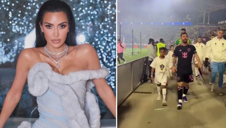 Kim Kardashian mostró el video de su hijo Saint entrando a la cancha con Lionel Messi