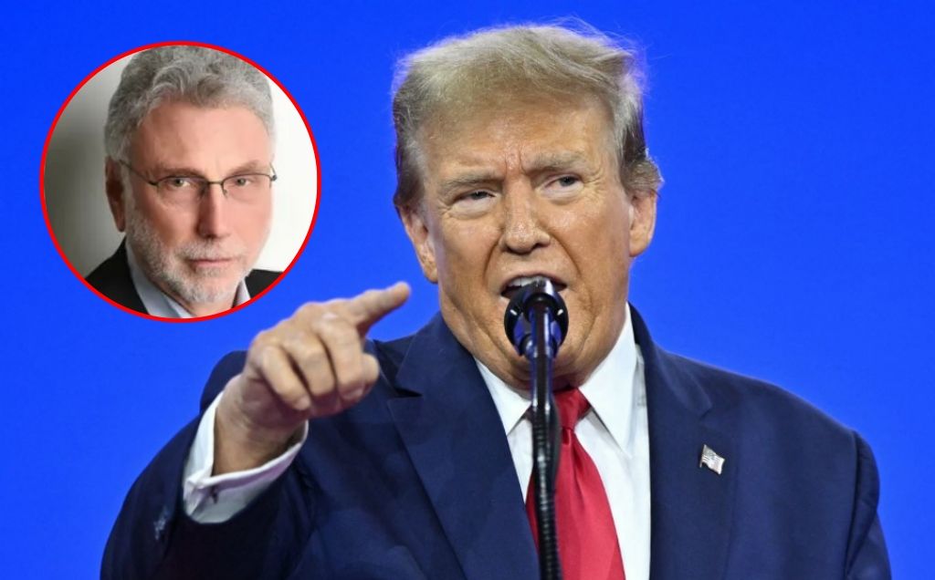 Trump y Martin Baron (círculo), ex director de The Washington Post, y ex editor de The Boston Globe.