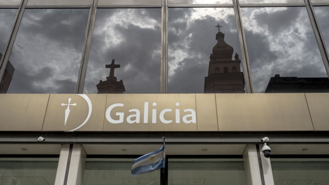 A Banco Galicia branch in the financial district of Buenos Aires.